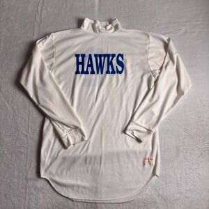 VTG Wilson 70's Hawks‎ #2 Shirt Mens Large White Baseball Sports Mock Neck *